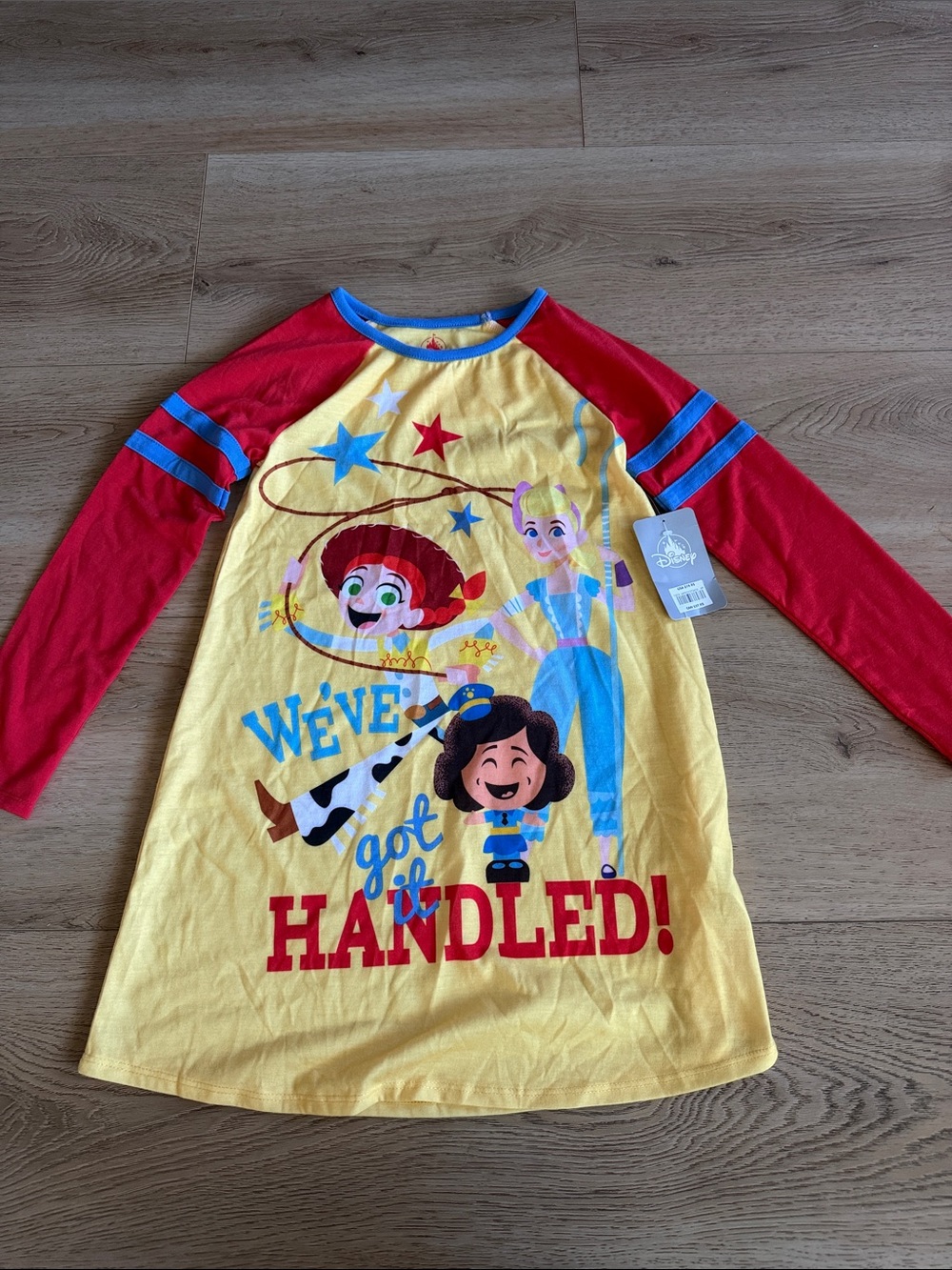Disney Yellow & Red Long-Sleeve Raglan Top with Toy Story Characters NWT size 56